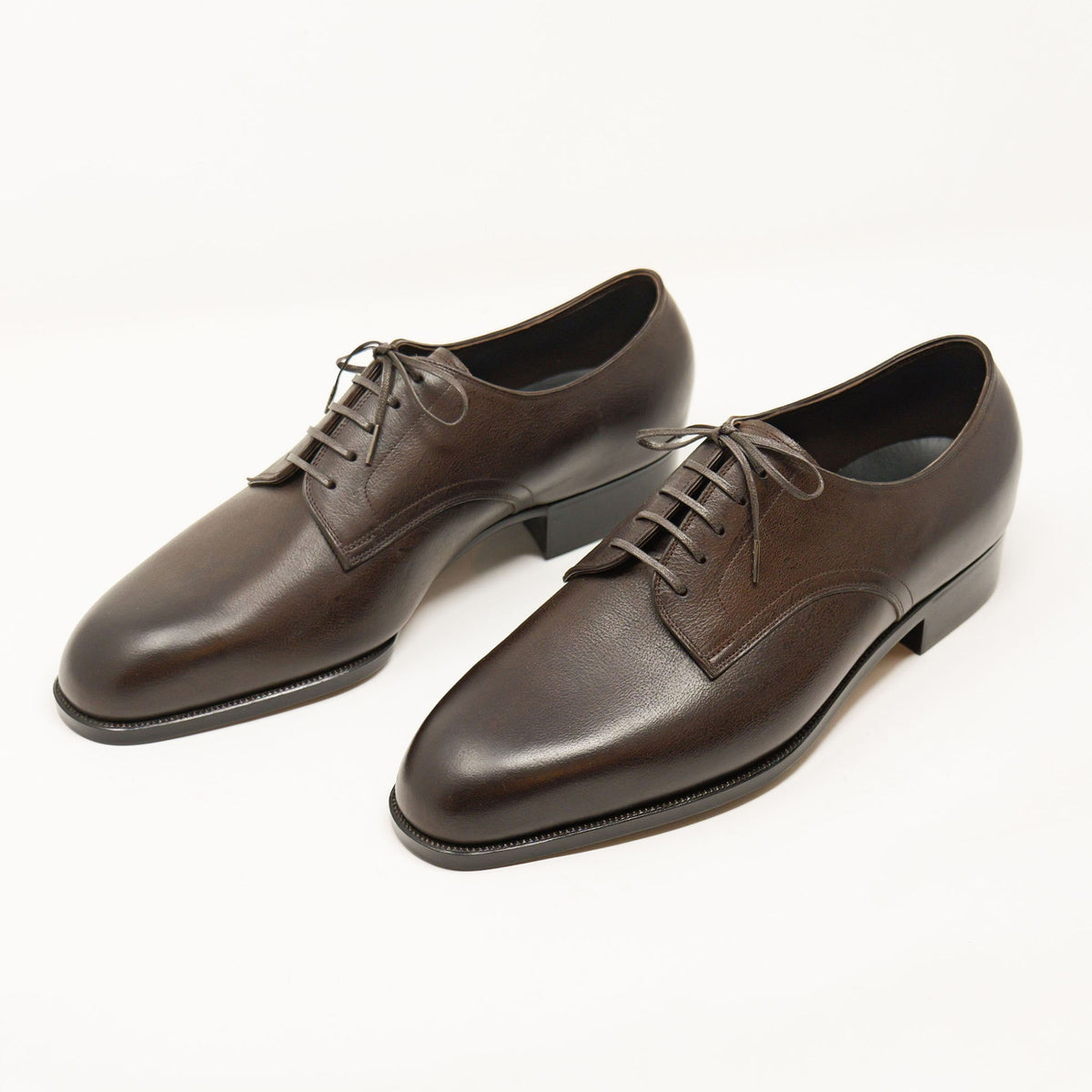 Bespoke Plain Toe Derby in Dark Brown Kudu Leather-1
