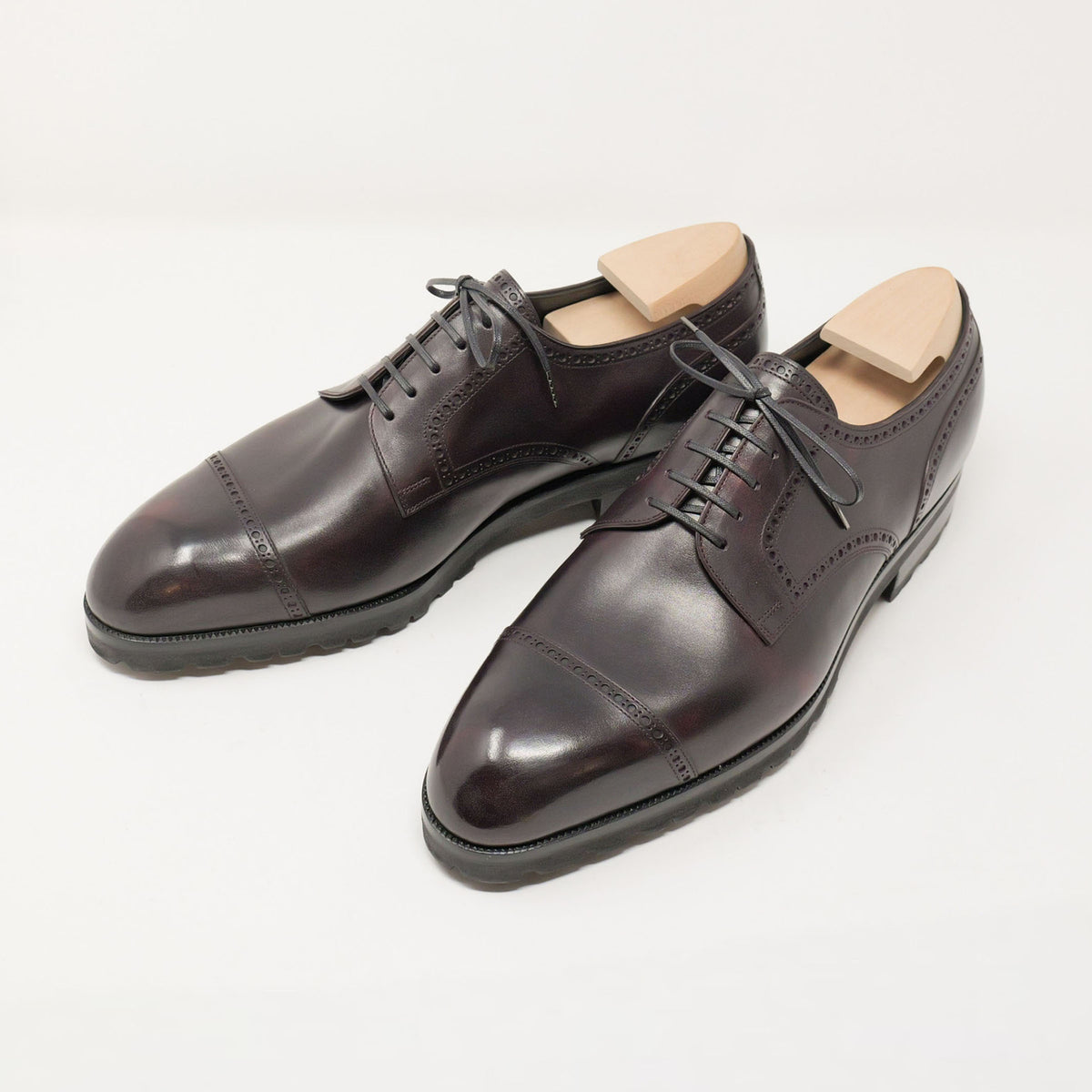 Bespoke Quarter-Brogue Derby in Burgundy Museum Calf Leather by ILCEA Radica-1