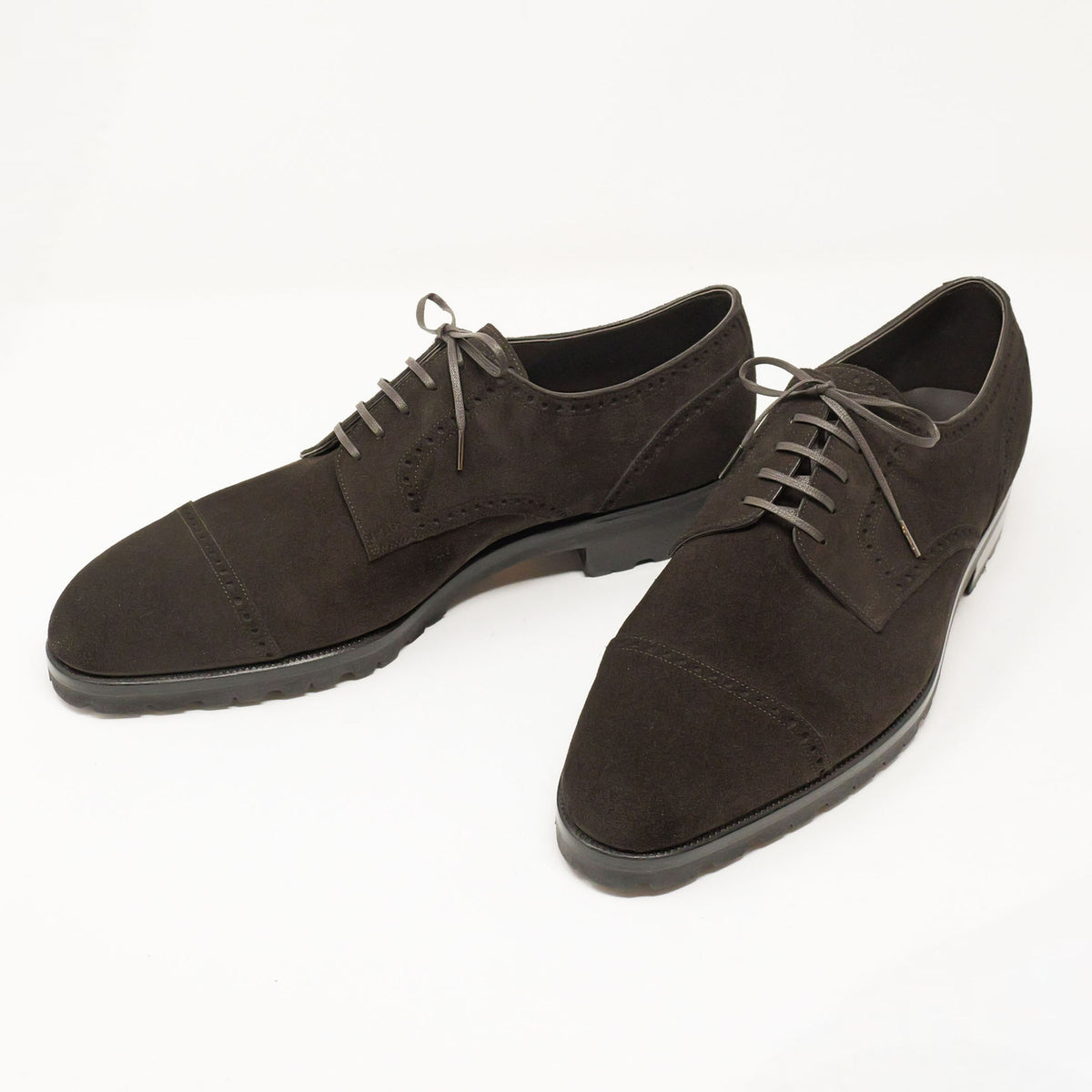 Bespoke Quarter-Brogue Derby in Dark Brown Suede Leather by C.F. Stead-2