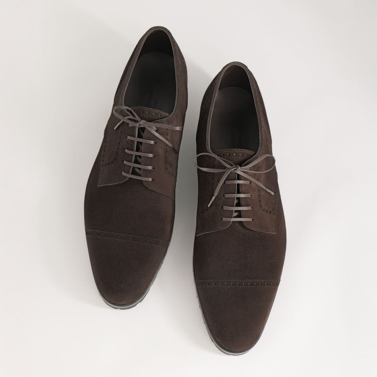 Bespoke Quarter-Brogue Derby in Dark Brown Suede Leather by C.F. Stead-3
