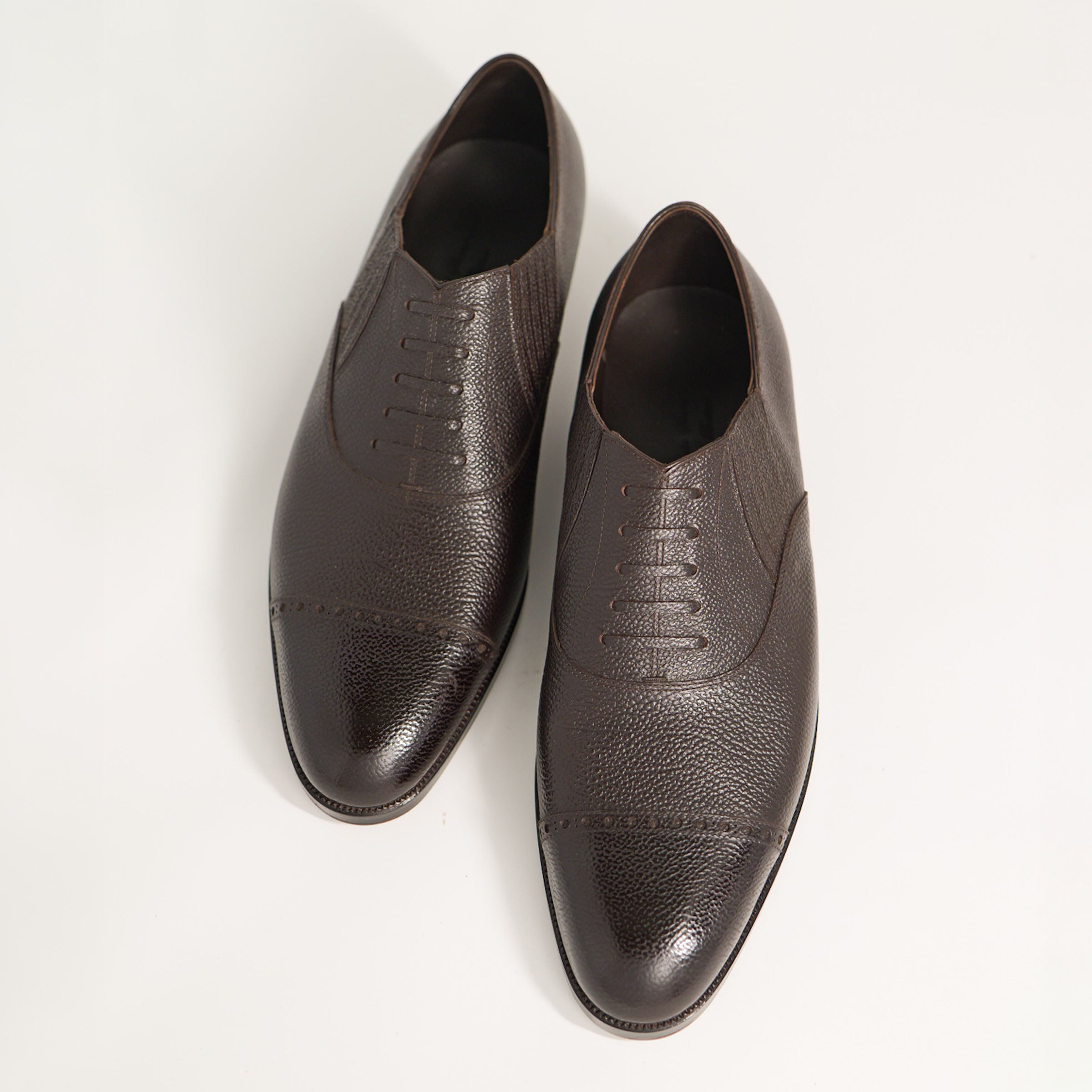 Bespoke Cap-Toe Side Elastic in Dark Brown Grain Leather “TANNERIE D‘ANNONAY LONGCHAMP”-2