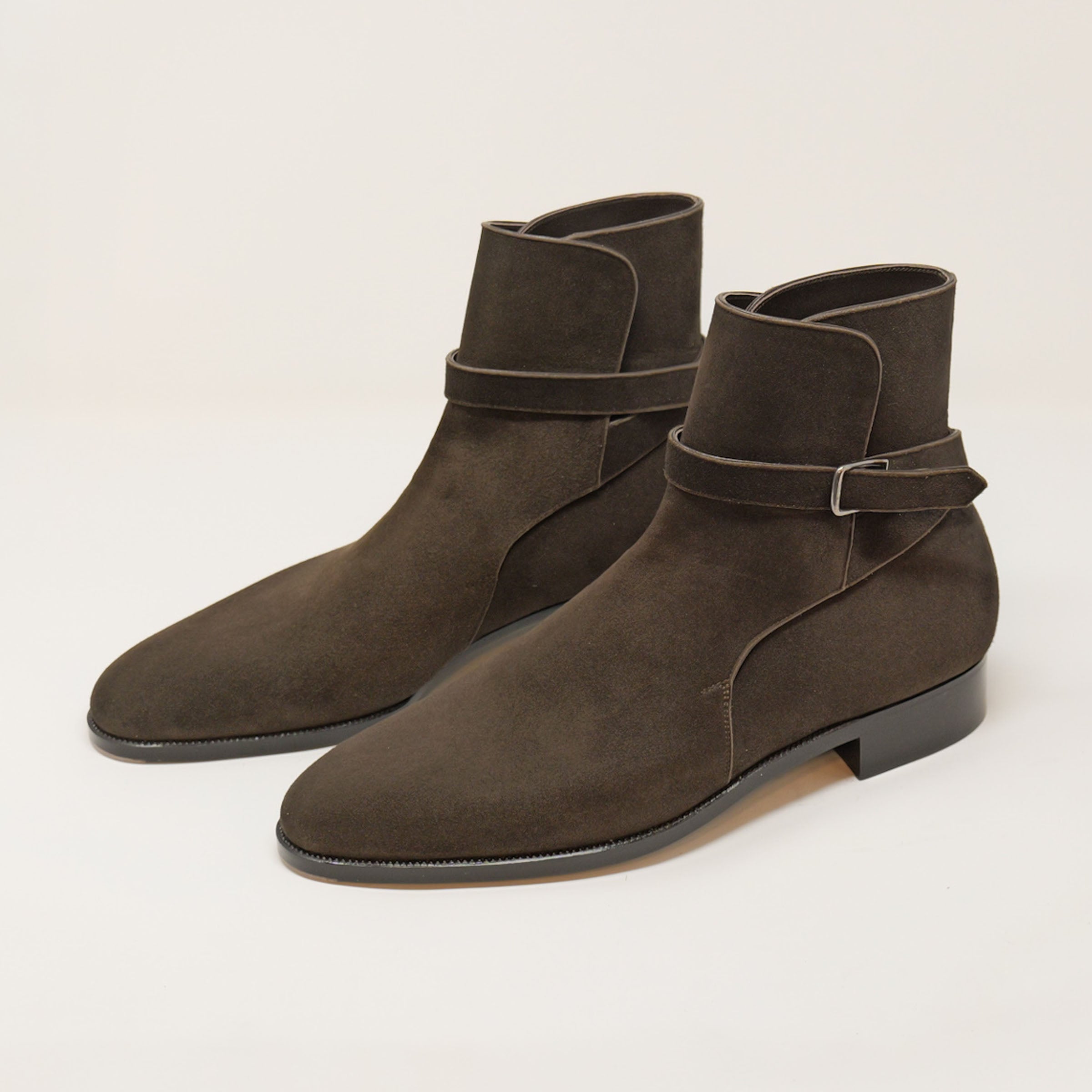 Bespoke Jodhpur Boots in Brown Goatskin Suede