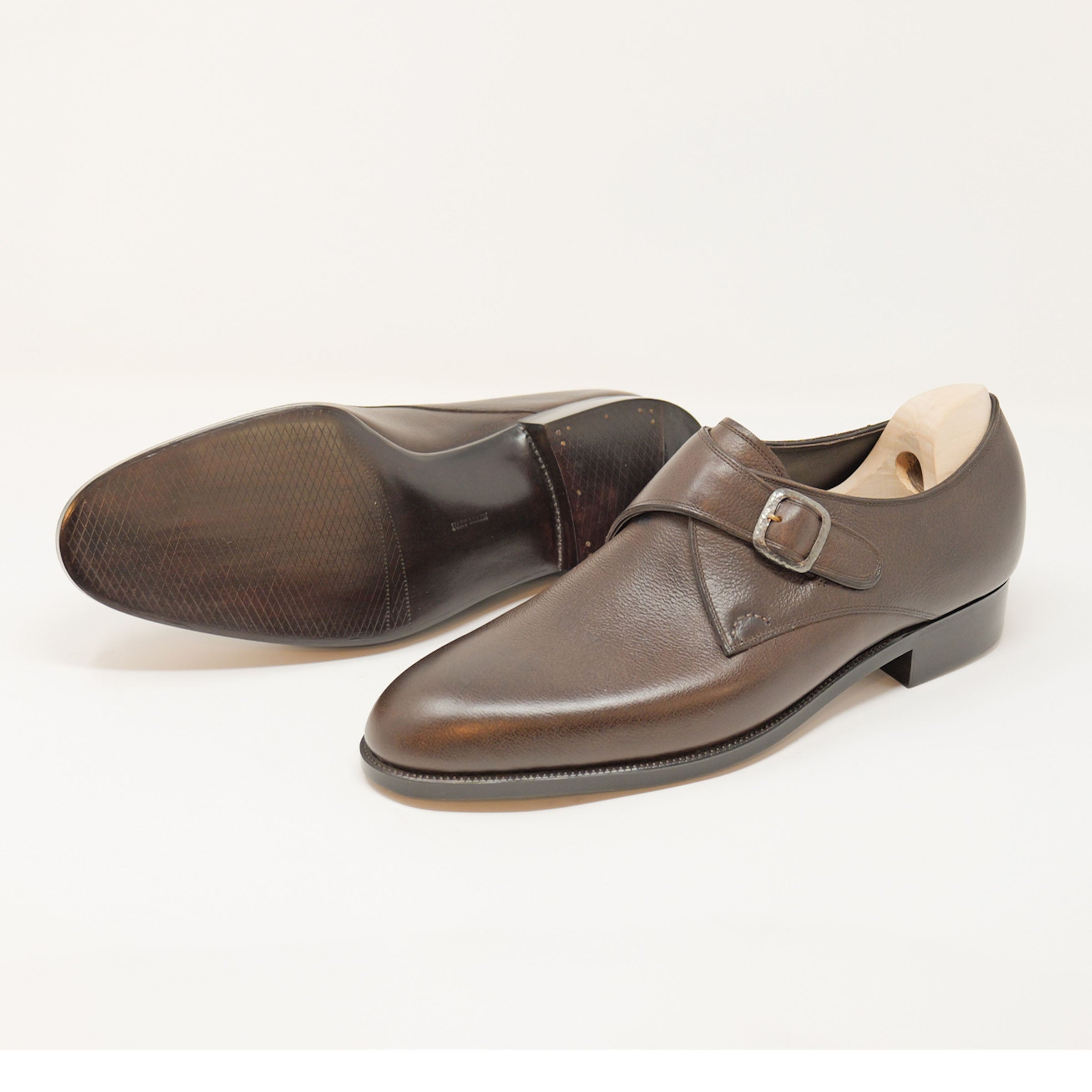 Bespoke Single Monk Strap in Dark Brown Kudu Leather-1