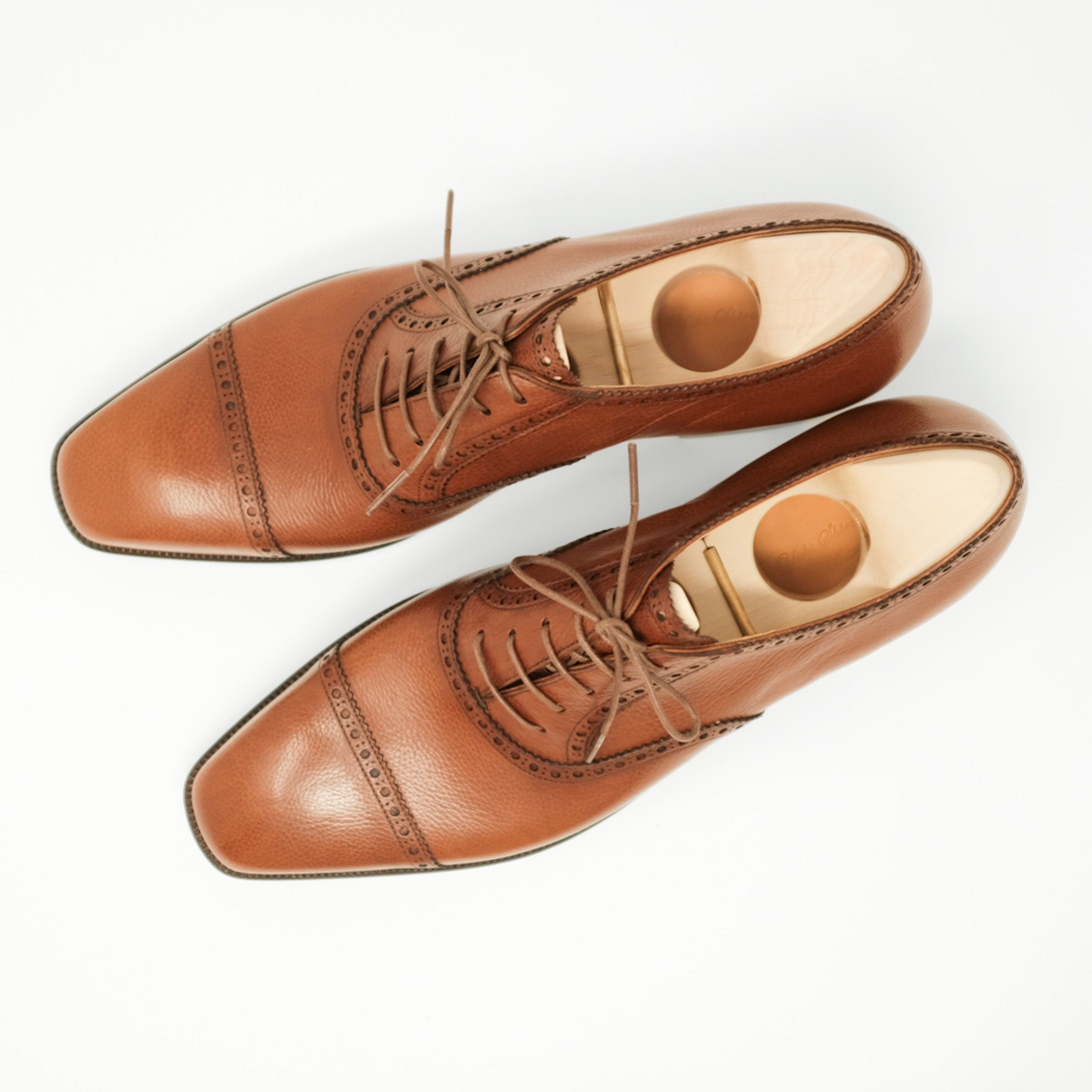 Bespoke Quarter-Brogue Oxford in Cognac Lama leather