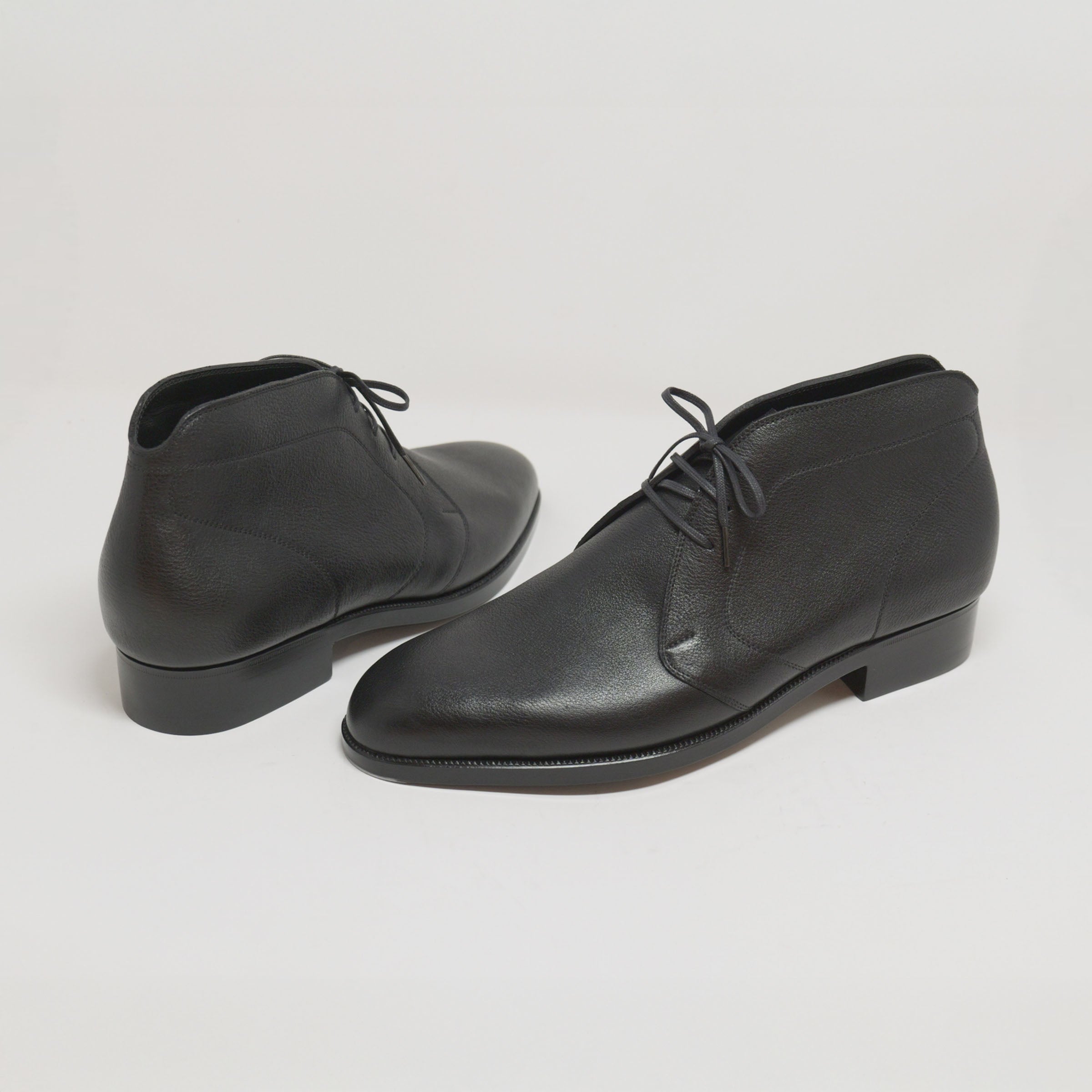 Bespoke Chukka Boots in Black Shrink Leather-1