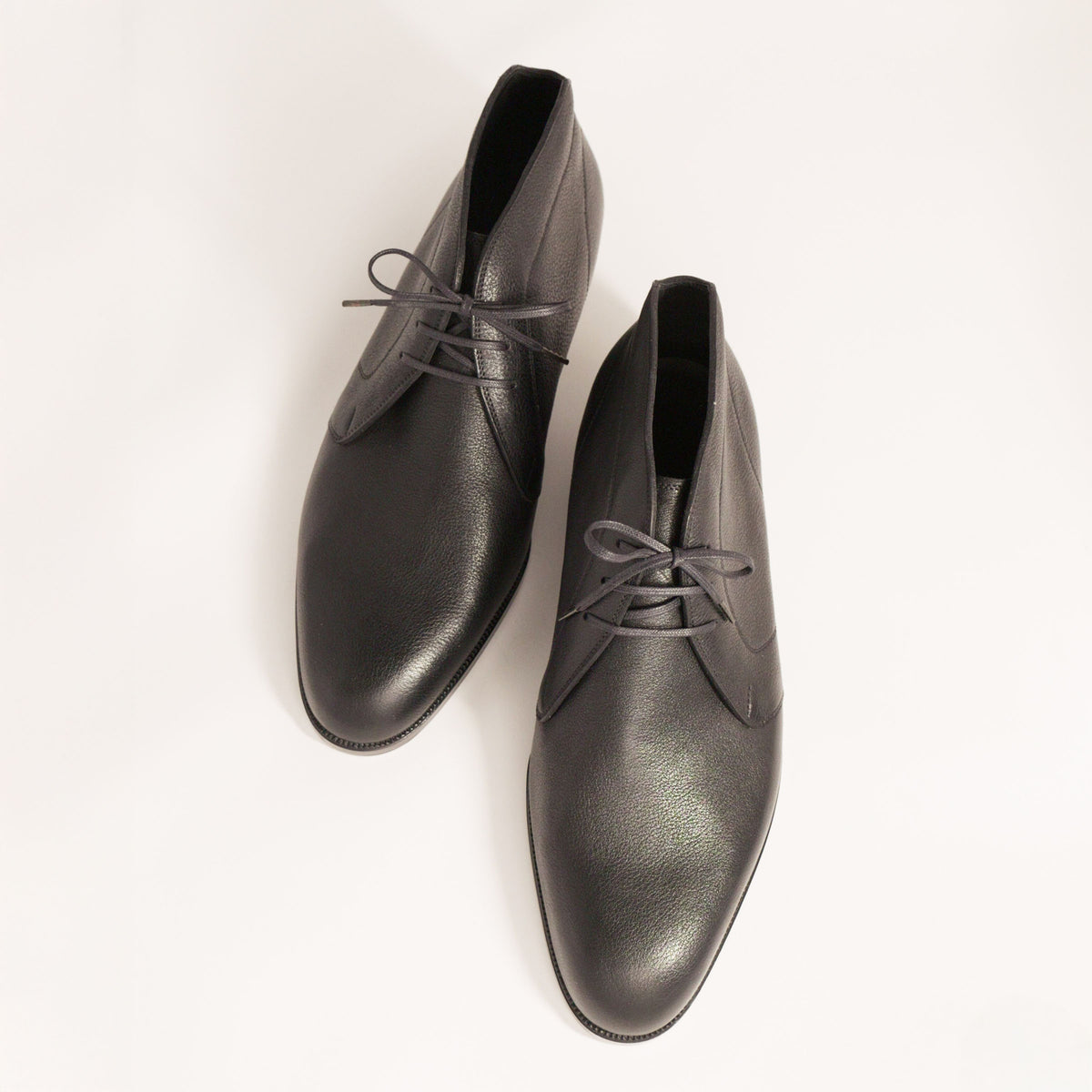 Bespoke Chukka Boots in Black Shrink Leather-2