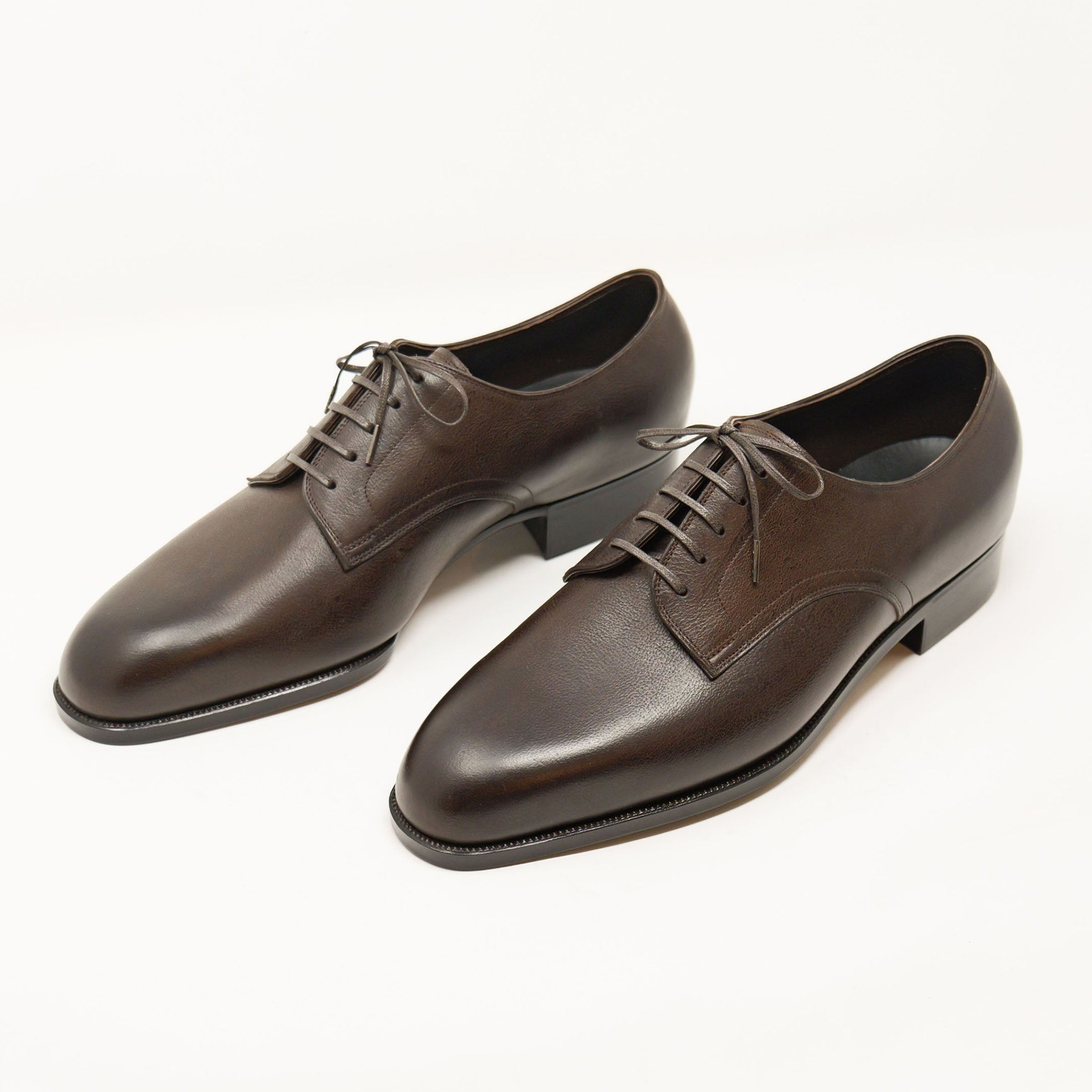 Bespoke Plain Toe Derby in Dark Brown Kudu Leather-1