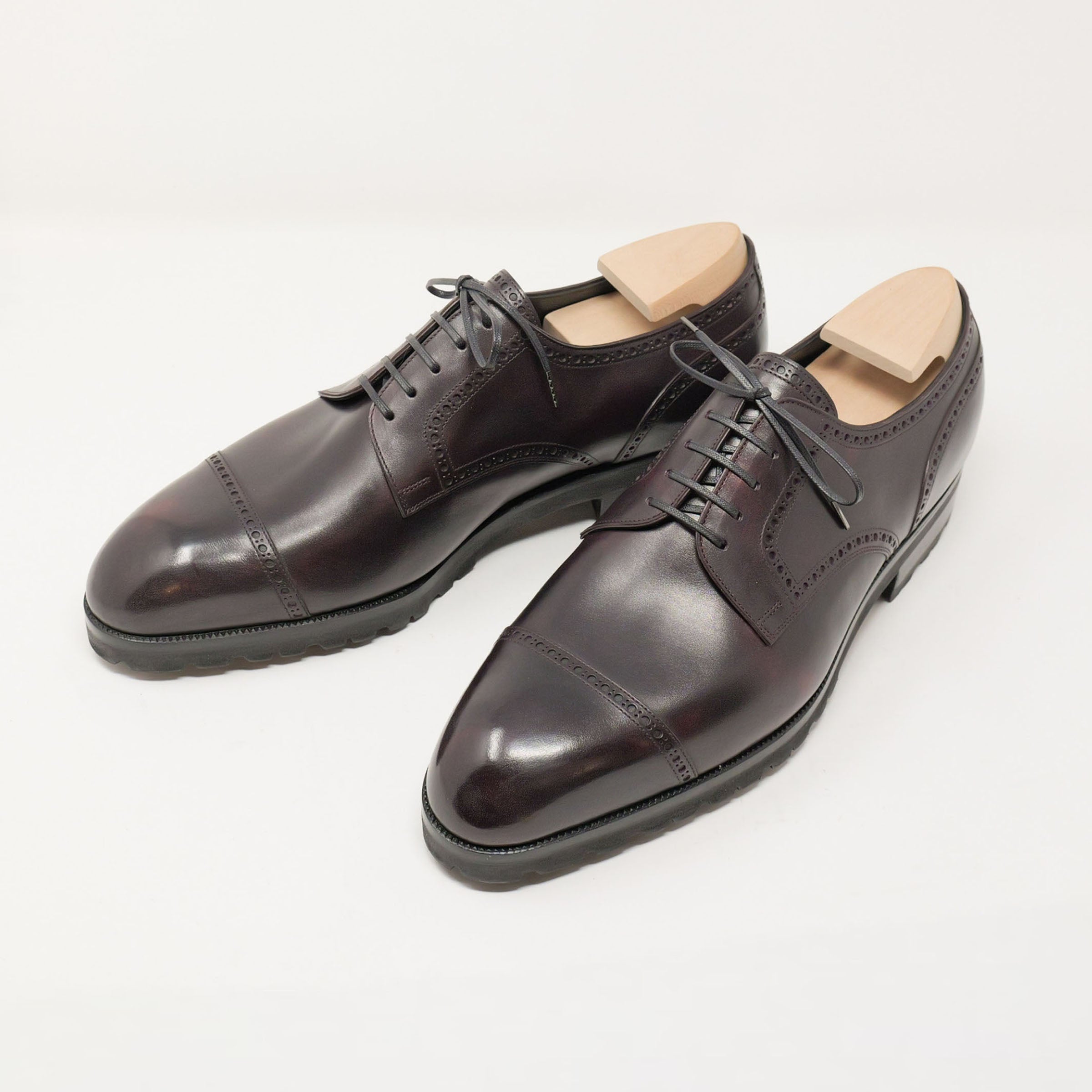 Bespoke Quarter-Brogue Derby in Burgundy Museum Calf Leather by ILCEA Radica-1