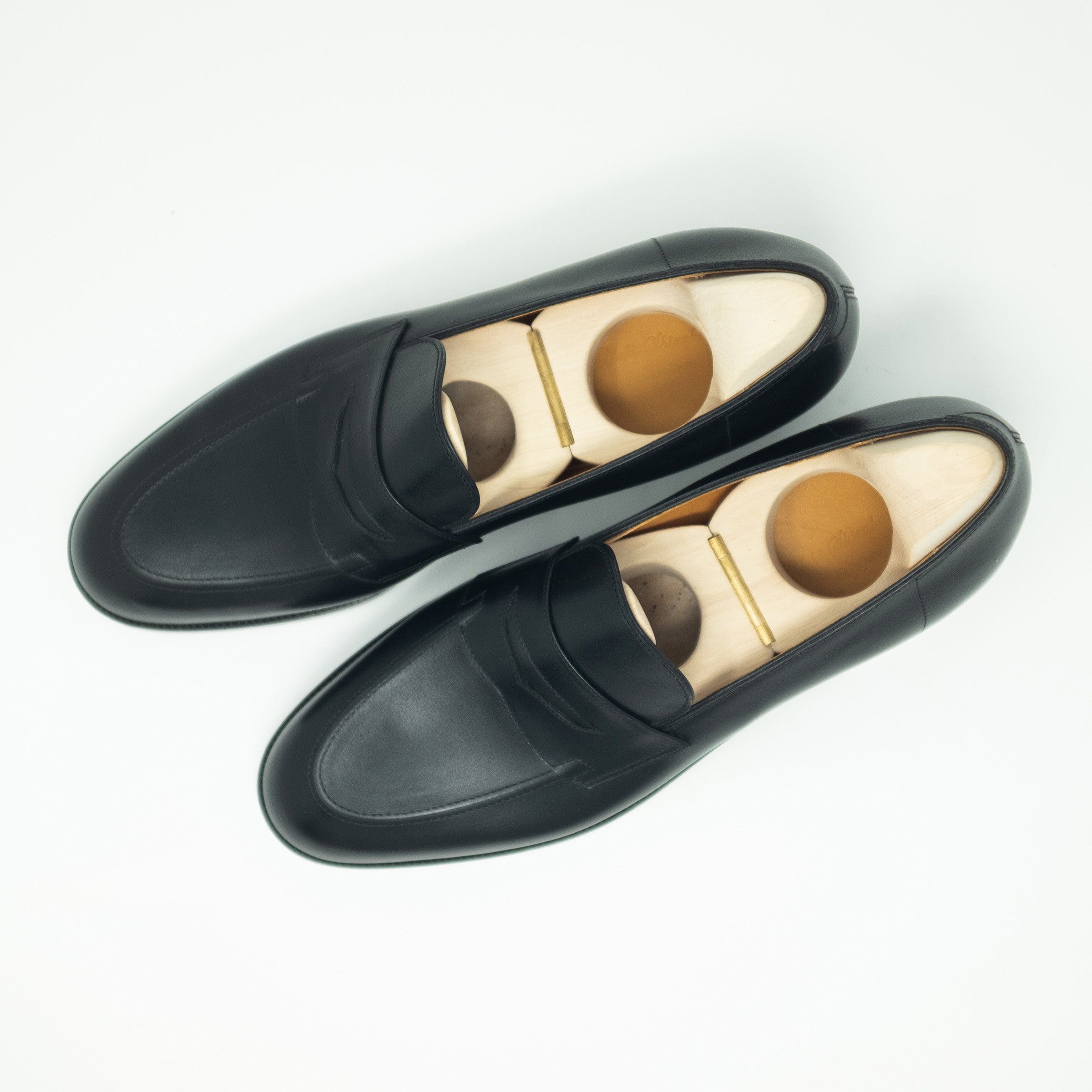 Bespoke Penny Loafers in Black Calf Leather “TANNERIES DU PUY CHATEAUBRIAND”